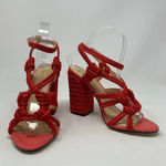 CAbi  Red‎ Braided Tiptoe Sandals Style 6012 Photo 9