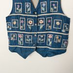 [Vintage] 90s Y2K Embroidered Floral V Photo 5