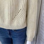 Moon & Madison Waffle Knit Cowl Neck Crop Sweater Cream Beige Small Long Sleeve Photo 5