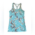 Calia by Carrie  Underwood Blue Floral "Garden Gate" Fitted Move Tank Top Shirt Photo 1