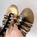 Jimmy Choo • Chaya gladiator sandals gold black bronze metallic strappy cage Photo 7