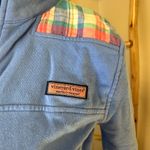 Vineyard Vines Madras Shep Quarter Zip Pullover Blue XS Long Sleeve Photo 2