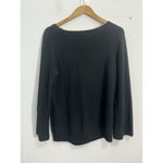 Karen Scott Womans Medium Black Sequin Long Sleeve Pull Over Sweater Crew Neck Photo 1