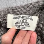 Simply Noelle  Grey & White Soft Popcorn Knitted Pom Pom Poncho One Size EUC Photo 4