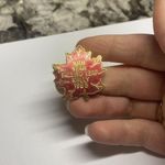 10th Year Falling Leaf Rally Brooch 1985 Tack Pin For BMW MOTORCYCLE CLUB Red Photo 4