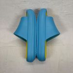 J/Slides Beach Slides Turquoise Yellow EVA Squish Sandals Size 9M Blue Photo 8