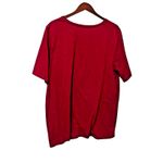 Catherines  Womens Top 2X Red V Neck Graphic Tee Boho Artsy Lightweight‎ Soft Photo 1