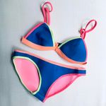 Triangl Blue Pink Orange Bikini & Bag Photo 0