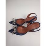 Amina Muaddi  Rosie 95mm slingback denim heels size 38 Photo 1