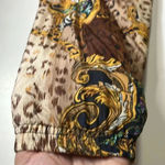 Vintage animal print 80s 90s jacket full zipper lightweight pockets baddie Brown Size M Photo 6