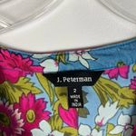 J. Peterman Blue Pink Floral Button Down High-Low Longline Tunic Top Size 2 Boho Photo 2