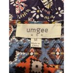 Umgee  Navy Peasant Tunic Dress Aztec Boho Hippie Lagenlook 3/4 Sleeve Size Large Photo 8