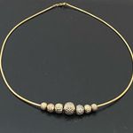 Sterling Silver 925 Gold Vermeil Sliding Ball Charm Pendant Snake Chain Necklace Photo 3