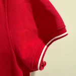 Lands' End  Red Cotton Polo Shirt Dress White Trim Preppy Tomato Girl Photo 2