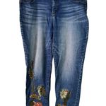 Chico's So Slimming Girlfriend Ankle Jeans Embroidered Floral Size Plus Photo 1
