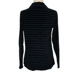 Columbia Quarter Zip Fleece Sweater M Black Green Striped Long Sleeves Collared Photo 3
