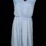 Torrid  Blue Textured Dot Chiffon V-Neck Dress Photo 1