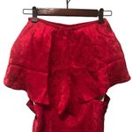 VTG Y2K SILKSCREEN Red Floral Embossed Tap Pant Cami Set Sz. M 100% Silk Size M Photo 3