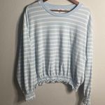 Levi's Women’s Light Blue & White Striped Sweatshirt Top XL extra large lounge Photo 1