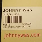 Johnny Was  Dion Draped Sleeveless Vest Embroidered Plaid Open Self Tie Photo 11
