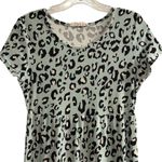 Pink Rose Women's S Blue Leopard Print Babydoll Dress Short Sleeve Photo 4
