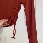 Forever 21 Capella Long Sleeve Side Tie Crop Top Small Burnt Orange Photo 2