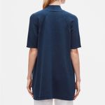 Eileen Fisher Organic Cotton Linen Knit Short Sleeve Open Cardigan XS Indigo Photo 1