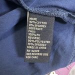 DR2 Dark Blue Faux Leather Front Blouse With Side Open Size M Photo 8