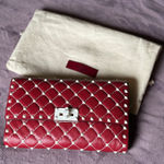 Valentino Garavani NEW Red Rockstud Spike Nappa Leather Crossbody Clutch Bag Photo 0