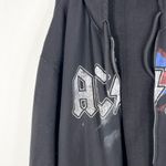 AC/DC Plus Size 2X Jacket Hooded Pockets Manchester Skull Graphic Black B Photo 5