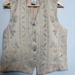 Vintage Liz Claiborne Beige Floral Pattern Button-Up Vest Photo 6