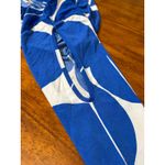 Susan Graver  Blue White Abstract Circle Print 3/4 Sleeve Top Women Size M Photo 1