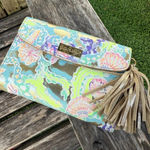 Lilly Pulitzer  Bahama Tassel Clutch Wallet Card Phone Holder S‎ Photo 0