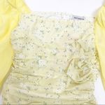 ThatsSoFetch That’sSoFetch Lorde Ruched Puff Sleeve Mini Dress: Yellow Ditsy Floral Photo 7