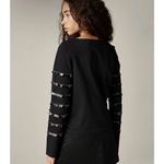 J.Crew NWT  Heavy Jersey Long-sleeve T-shirt Paillette Embellishment Black Photo 4