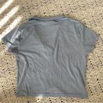 Just Polly V Neck Collared Rib Crop Baby Tee Blue (Medium) Photo 1