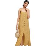 Faithfull the Brand  x Anthro Raquel Yellow Floral Button Front‎ Midi Dress 2 Photo 2