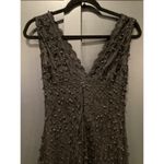 Nicole Bakti vintage  Silk Embellished Plunge Neck Long Evening formal maxi Dress Photo 1