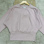 Athleta Retroterry Crewneck Sweatshirt Cropped Longsleeve in Smoked Mauve Pink M Photo 4