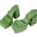 Princess Polly La Belle Platform Heels Green Sz 6 Strappy Photo 4