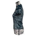 A New Day Women's Blue Crushed Velvet Blouse Cropped Witchy Vampy Coquette XS Photo 3