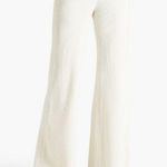 Monrow Ribbed Knit Pants Sweater Lounge Pant Large Wide Leg Ivory Cream Relaxed Tan Photo 0