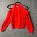 ZARA Women Size Medium Cut Out Shoulder Top Orange Sweater Top Photo 0