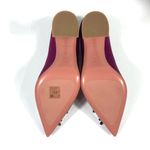 Amina Muaddi  Begum Brooch Pointed Toe Pump Magenta Size 37 NEW Photo 12