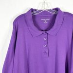 Woman Within  Plus Size‎ 4X 34W 36W Top Polo Shirt Purple Short Sleeve Collar 596 Photo 4