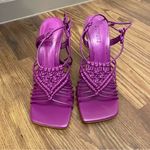 Schutz NEW  Adin Leather Lace Up Heel Sandals‎ Size 8B Photo 1