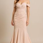 Boohoo Occasion Blush Off-Shoulder Mermaid Gown Size 4 Photo 0