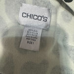 Chico's Silk Sweater Knit top Sz 1/M Black & Cream Abstract Animal Print giraffe Photo 3