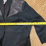 Chico's Black Linen Silver Metal Mesh Chain Blazer Jacket SZ 3 (XL) Goth Grunge Photo 10