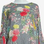 Uncle Frank NWT  Black White Striped Floral Dress Sz S Photo 1